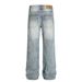 Distressed Washed Gradient Denim Men's Punk Trendy Floor-Length Frayed Vintage Wide-Leg Straight Pants_mkmklike.com