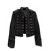 Women's Slimming Stand Collar Long Sleeve Denim Jacket Heavy Industry Motorcycle Short Trendy Top For Spring Autumn Winter_mkmklike.com