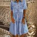 Independent Website AliExpre New European And American Style Short-sleeved Multi-button Multi-pocket Midi Denim_mkmklike.com
