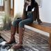 Direct From The Manufacturer, Fleece-lined, Thickened, Slim-fit, Cement Gray Skinny Jeans For Women, New Slimming And_mkmklike.com