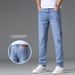 Men's Clothing Simple Style Jeans Straight Thin Jeans Men's Slim Fit Blue Jeans - Summer Lightweight Straight Leg Denim Pants For Casual Wear_mkmklike.com