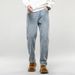 American Retro Spring Jeans, Men's Straight Harlan Small Feet Trendy Brand Washed Double Craft Middle Waist Youth Elastic_mkmklike.com