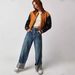 Women's Retro Washed Mid-Waist Slim Fit Straight Jeans Loose Curling Denim All Match_mkmklike.com