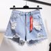 Women's High Waisted Denim Shorts Summer 2024 Style Loose Fit Ripped Slimming Versatile Wide Leg A-Line Hot Pants_mkmklike.com
