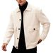 Cross-border Bestseller: European And American Men's Solid Color Lapel Patch Pocket Workwear-style Coat, Single-breasted_mkmklike.com