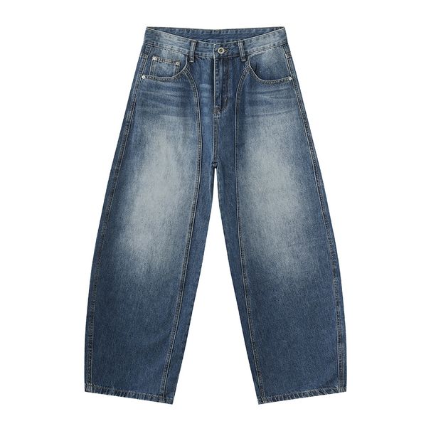 Nordmann MTLCLOTHES Men's Clothing|Korean Version Vibe Vintage Casual Scimitar Loose Wide-Leg Washed Denim Pants_mkmklike.com