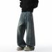 Men's Retro Style Straight Leg Wide Leg Jeans High Street Trendy Casual Mid Waist Cleanfit Trousers_mkmklike.com
