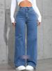 Women's High Waist Straight Leg Jeans - Soft Washed Denim Pants With Relaxed Fit, Comfortable & Flattering For Casual & Office Wear_mkmklike.com