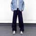 Straight Leg Cargo Jeans - Casual Loose Fit Work Pants With Droopy Hem, Multi-Pocket Design, Unisex Fashion For Spring & Autumn_mkmklike.com