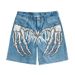 Men's Clothing Personalized Digital Printing Pattern Design Denim Shorts Men's High Street Fashion Brand Pants_mkmklike.com