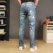 Cross-border Nine-point Jeans Men's Slim Fit Small Feet 2023 New Men's Casual Splash-ink Hole Trend Jeans_mkmklike.com
