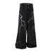 Lightning Embroidered Black Jeans Men's Straight Loose Fit Streetwear Hip Hop Baggy Pants For Casual & Trendy Outfits_mkmklike.com