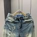 Vintage Blue Slim Fit Jeans For Men - High Waist Retro Washed Denim Pants With Slight Flare Premium Cotton Fabric_mkmklike.com