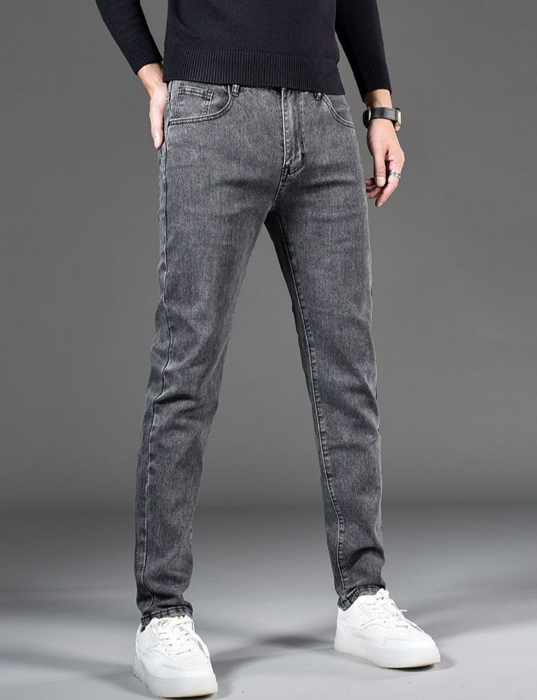 Men's Clothing Spring And Autumn Jeans Men's Slim Straight Trousers Summer New Elastic Casual Pants Men_mkmklike.com
