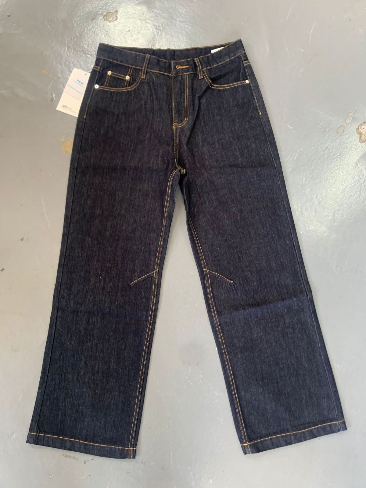 Vintage Straight-Leg Raw Denim Jeans – Washed Cotton Baggy Trousers For Retro Streetwear & Workwear Styling (S-XXL, Classic Black, Non-Stretch)_mkmklike.com