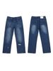 Vintage Washed Blue Denim Jeans – Straight-Leg Splatter Paint Design (Unisex Casual, Comfort Fit, 90% Cotton, Hand-Painted Artistry, S-XL)_mkmklike.com
