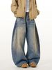 Men's Straight Leg Loose Wide Leg Jeans Splatter Paint High Street Trousers Trendy Spring_mkmklike.com