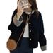 2026 Autumn New High-End Elegant Vintage Plaid Patchwork Jacket Navy Corduroy Coat For Women Spring_mkmklike.com