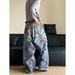 Distressed 3D Print Chain Jeans – Vintage-Inspired Straight-Leg Denim Pants For Men (Blue, S-3XL)_mkmklike.com