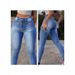 Slim Fit Stretch Denim Skinny Jeans For Women - Tummy Control High Waist With Lifting Effect - Light Blue Washed Comfortable Pencil Pants_mkmklike.com