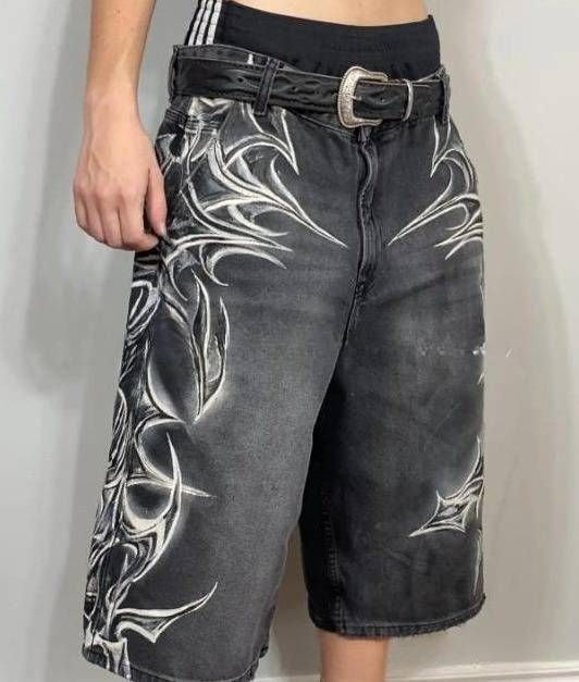 Men's Clothing Casual Jeans Men's Summer Loose Straight Fashion Hip Hop Wide Leg Denim Shorts_mkmklike.com