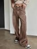 High Waist Straight Leg Jeans For Women – Vintage Washed Brown Denim Pants (Relaxed Fit, 90% Cotton, No Stretch, S-XL, Coffee Gradient)_mkmklike.com