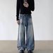 American Retro Vintage Jeans – Unisex Baggy Wide-Leg Denim Pants, Cleanfit Straight Cut For Men & Women (Vintage Blue/Black, S-XXL)_mkmklike.com
