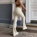 Women's Clothing High Waisted Slimming Cotton Flared Jeans For Women Casual Versatile Commuting Wear Light Skin Tone Thin Style Solid Pattern_mkmklike.com