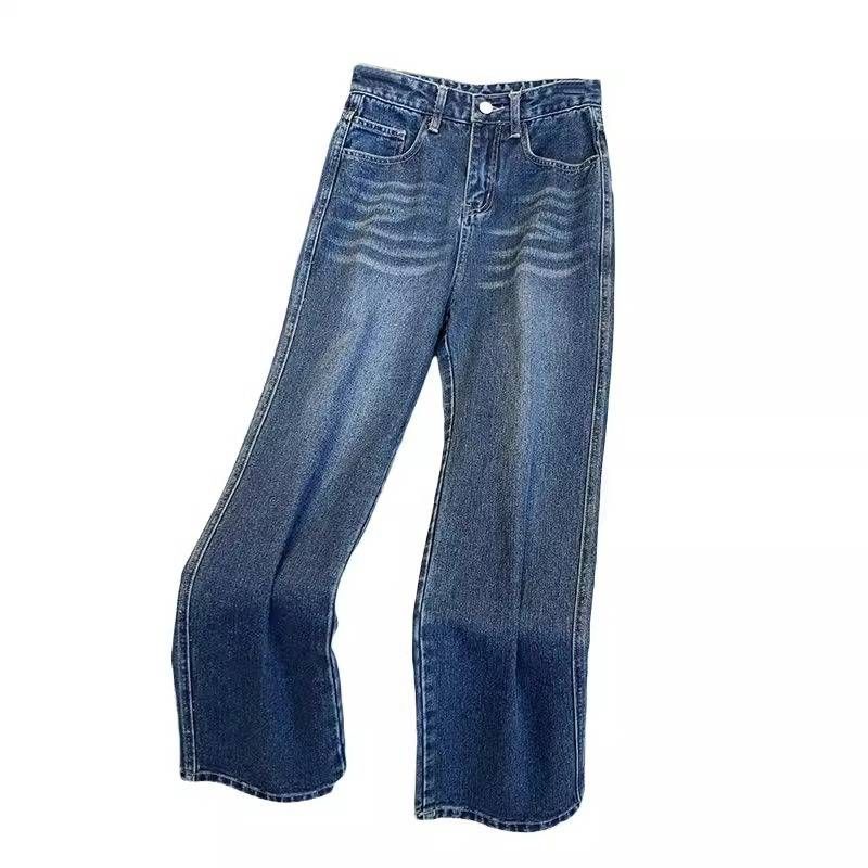 Women's Clothing Clearance sale women's clothing cut label original straight high waist jeans women's spring and summer casual wide leg pants_mkmklike.com