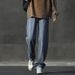 Men's Distressed Straight-Leg Jeans – Korean Streetwear Style, Relaxed Fit, Vintage Wash, Wide-Leg Casual Denim Pants (Fall, Urban Fashion)_mkmklike.com