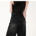 Washed Distressed Petite Women's Jeans, Loose Long Summer High-waisted Wide-leg Pants, Slimming Trendy Pants_mkmklike.com