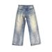 Vintage Washed Baggy Jeans – A-Line Bootcut Denim Pants With Clean Fit (S/M/L/Xl) Authentic Washed Finish_mkmklike.com