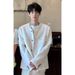 Designer Men's White Short New Spring Autumn High-End Lazy Style Collarless Jacket_mkmklike.com