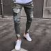 Suitable For All Seasons Badge Jeans Trendy Knee Zipper Skinny Pants Ripped Men's Denim Trousers_mkmklike.com