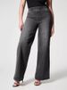 K Fashion Women's Wide Leg Mid Waist High Elastic Waisted Jeans_mkmklike.com