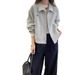 2025 Autumn Turn-Down Collar Regular Shoulder Sweatshirt For Women, Spring Plus Size Fashion Slimming European Style New_mkmklike.com