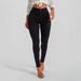 Women's Clothing Mid Waist Slim Elastic Black Tight Skinny Pants Jeans Elastic_mkmklike.com