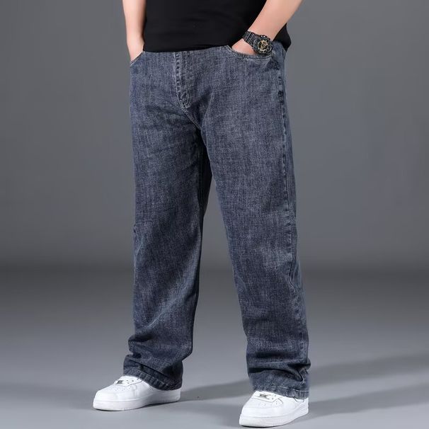 Men's Relaxed Fit Stretch Denim Jeans For Big And Tall | Comfortable Straight Leg Loose Fit Trousers_mkmklike.com