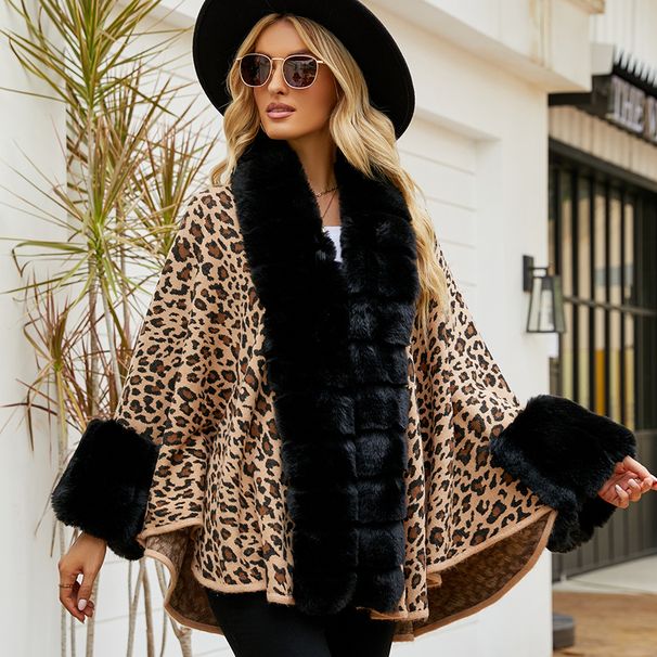Women's Clothing autumn and winter rex rabbit fur warm thickened cloak shawl coat women_mkmklike.com
