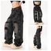 Men's Streetwear Wide-Leg Jeans – Hip-Hop Denim Pants With Distressed Details & Rivet Patches_mkmklike.com
