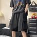 Men's Clothing Workwear Denim Shorts Summer Ins Trendy Loose Straight Shorts Versatile Casual Wide Leg Mid Length Pants_mkmklike.com