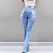 In-stock Cross-border European And American 2025 Spring New Fashion Stretchy Split Flared High-waisted Women's Jeans_mkmklike.com