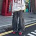 Streetwear Ripped Jeans For Men – Distressed Black Denim With Functional Pockets, Straight-Leg & Wide Fit (Lightweight, S-XXXL)_mkmklike.com