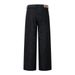 Button Front Straight-Leg Jeans Men's High Street Vibe Trend Solid Color Basic Wide-Leg Casual Pants_mkmklike.com