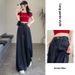 Tencel Denim Blue Wide-Leg Jeans For Women, Summer Thin High-Waisted Slimming Loose Drapey Floor-Length Straight Pants_mkmklike.com