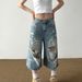Vintage Washed Distressed Denim Capri Pants – Unisex Retro Ripped Knee & Cat Whisker Jeans (Blue, S-XXXL, Streetwear, Hip Hop Style, Comfort Fit)_mkmklike.com