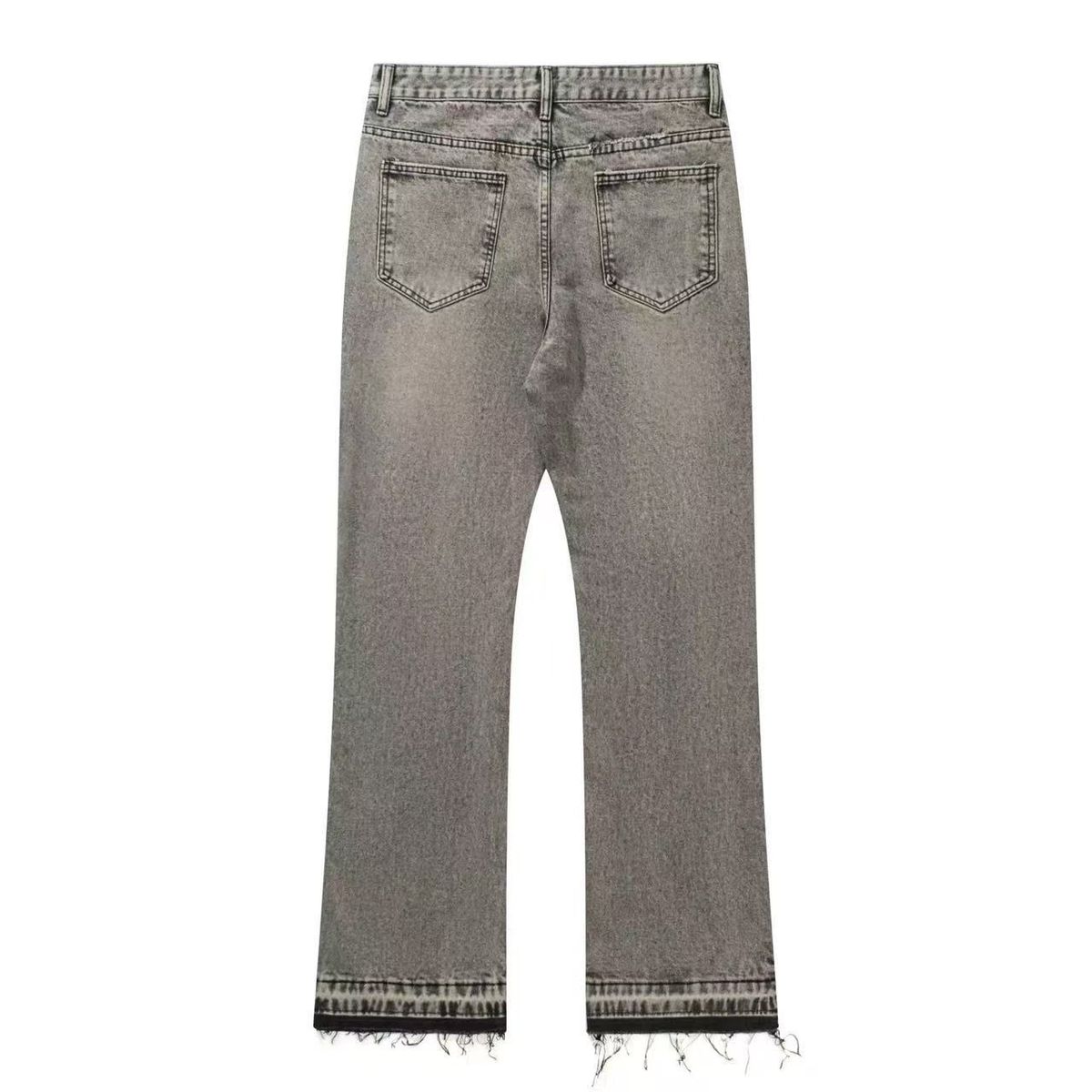 Men's Clothing Cross Border Supply, 507 Style Washed Denim Jeans With Tassel Cuffs And A Slightly Flared Hem, Retro High Street Vibe Style Trousers._mkmklike.com