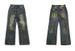 Wasteland Wind Ripped Jeans Men And Women Straight Loose Wide Legs American High Street Tide Brand Ruffian Handsome Design Overalls_mkmklike.com