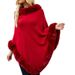 Women's Clothing 2023 autumn and winter new women's clothing shawl tassel cape fur collar pullover sweater women_mkmklike.com