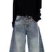 Vintage Washed Baggy Jeans With Cat Whisker & Airplane Button – Unisex Relaxed Fit Distressed Denim Pants_mkmklike.com